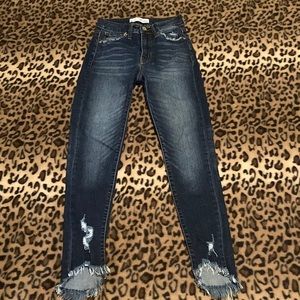 2 for $35 KanCan Jeans Mid Rise Ankle Distressed Skinny Jeans Women’s Size 0